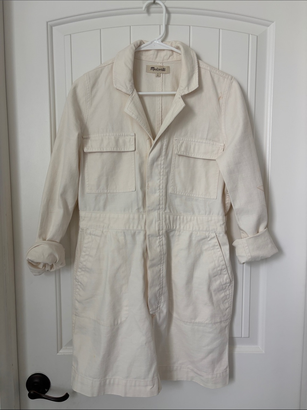 Madewell Off-White Utility Jacket Dress